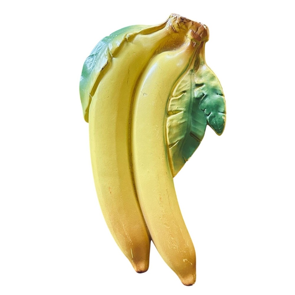 C.C.A.P Banana Wall Hanging Chalkware Kitschy MCM Grandma Farmhouse Core Vintage